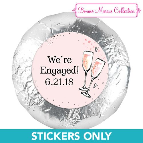 Bonnie Marcus Collection Engagement Pink Champagne 1.25" Stickers (48 Stickers)