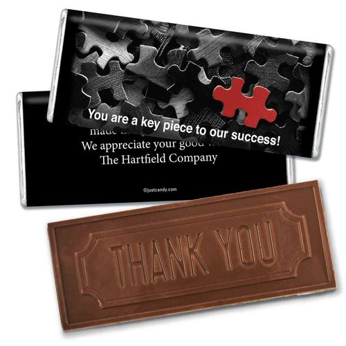 Business Thank You Personalized Embossed Chocolate Bar Puzzle Key Piece