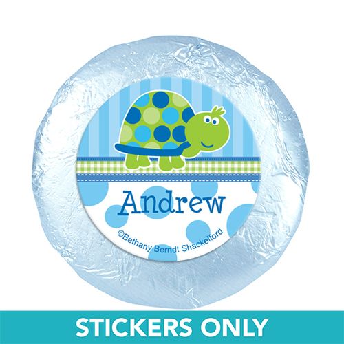 Personalized Birthday Turtle 1.25" Stickers (48 Stickers)