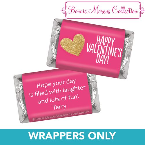 Bonnie Marcus Personalized Valentine's Day Glitter Heart Mini Wrappers