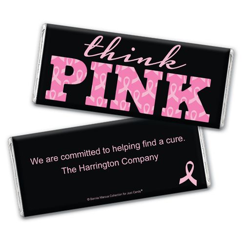Personalized Bonnie Marcus Breast Cancer Awareness Pink Power Chocolate Bar Wrappers Only