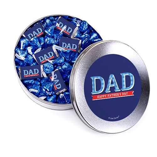 Bonnie Marcus Collection Plaid Father's Day Silver Gift Tin Hershey's Mix