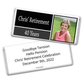 Retirement Personalized Chocolate Bar Wrappers Photo Colorblock