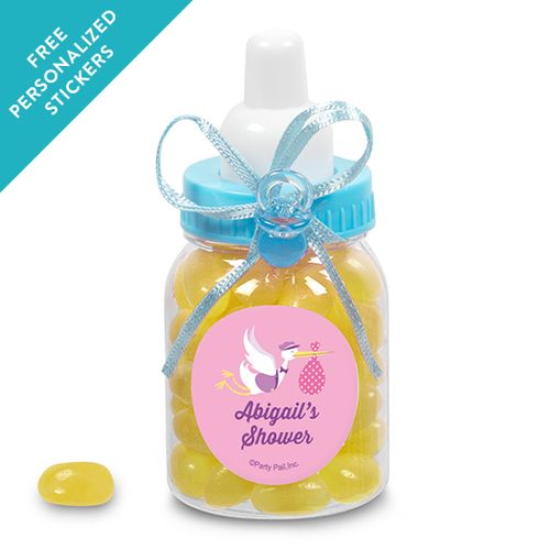 Baby Shower Personalized Blue Baby Bottle Special Delivery (24 Pack)