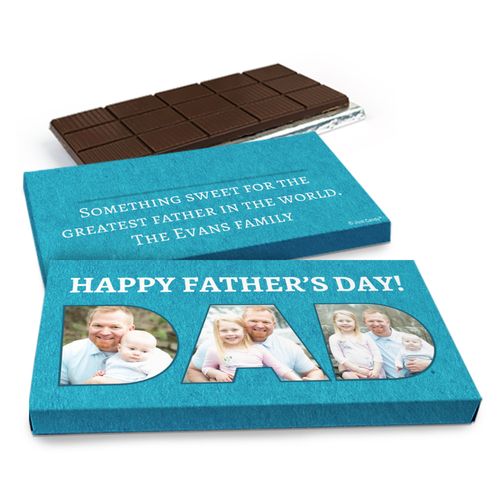 Deluxe Personalized Father's Day Photos Chocolate Bar in Gift Box (3oz Bar)