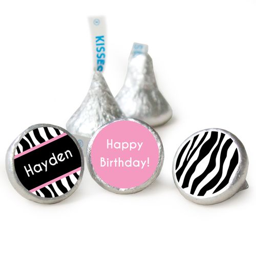 Birthday Personalized Hershey's Kisses Zebra Then & Now Assembled Kisses