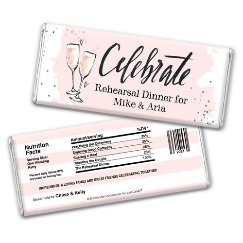 Bonnie Marcus Collection Personalized Chocolate Bar Wrappers Chocolate and Wrapper The Bubbly Custom Rehearsal Dinner