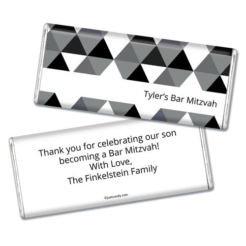 Bar Mitzvah Personalized Chocolate Bar Wrappers Triangle Pattern