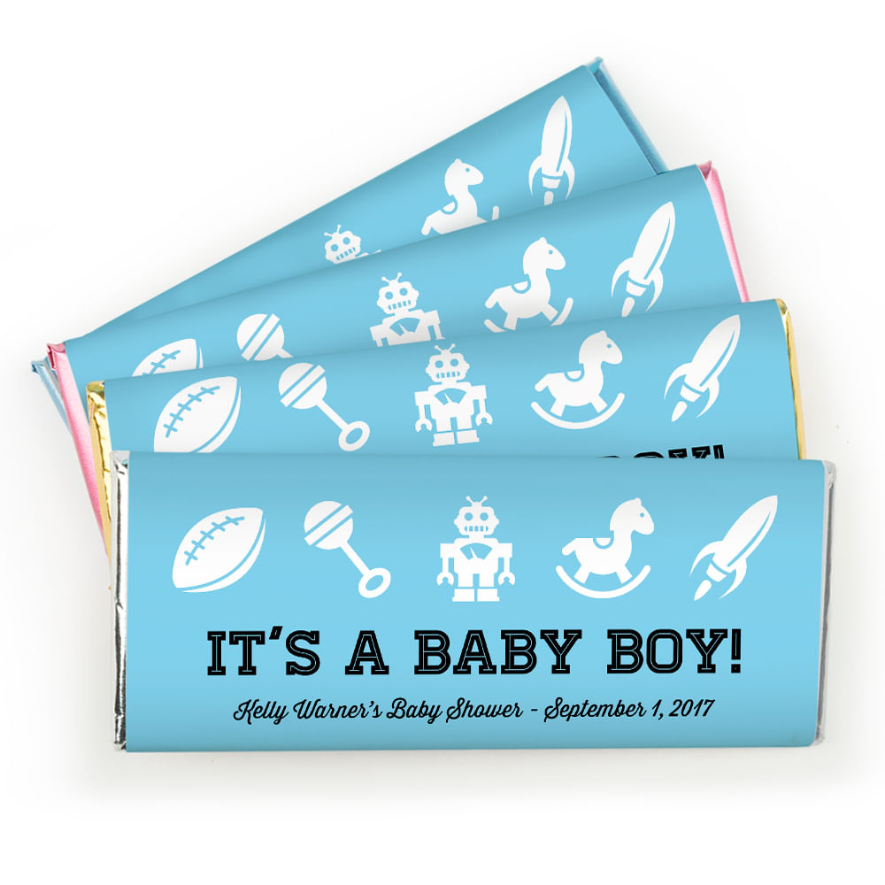 Baby Shower | Personalized Chocolate Bar Wrappers | Rockets Robots ...