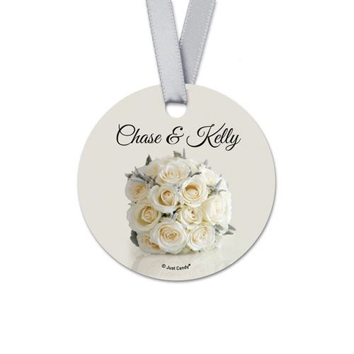 Personalized Round Bouquet Wedding Favor Gift Tags (20 Pack)