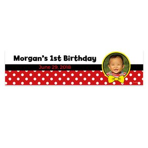 Personalized Birthday Mickey Mouse Theme Photo 5 Ft. Banner