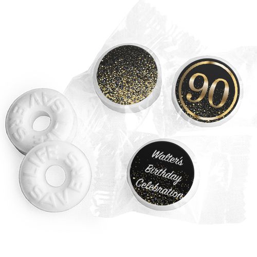 Personalized Elegant Birthday Bash 90 Life Savers Mints