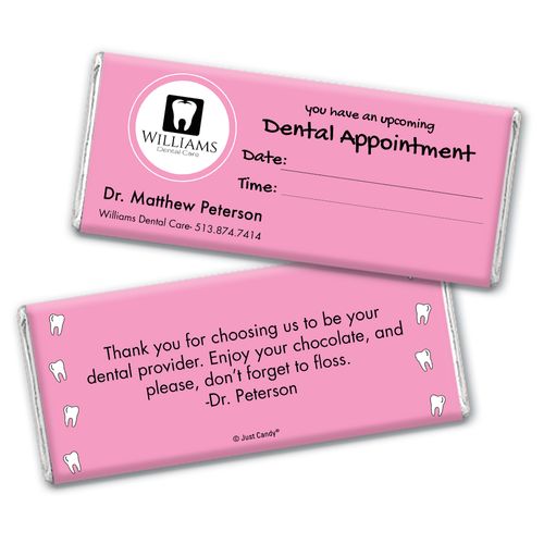 Personalized Add Your Logo Dental Appointment Chocolate Bar Wrappers Only