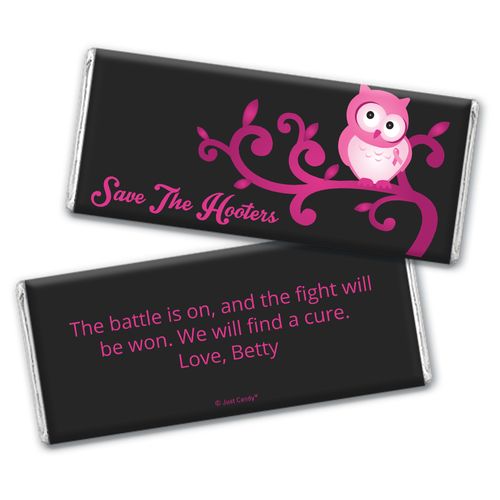 Personalized Breast Cancer Awareness Save the Hooters Chocolate Bar Wrappers Only
