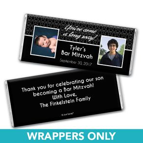 Bar Mitzvah Personalized Chocolate Bar Wrappers Then & Now Photos