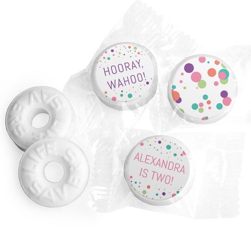 Personalized Birthday Colorful Splatter Life Savers Mints