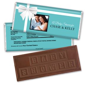 Baby Shower Personalized Embossed Chocolate Bar Tiffany Theme Present Photo
