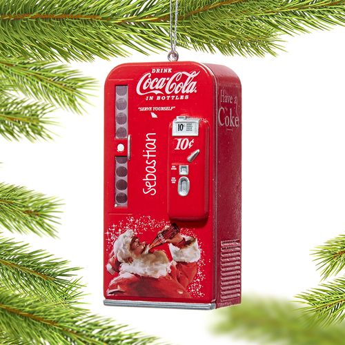 Coke Santa Vending Machine Christmas Ornament