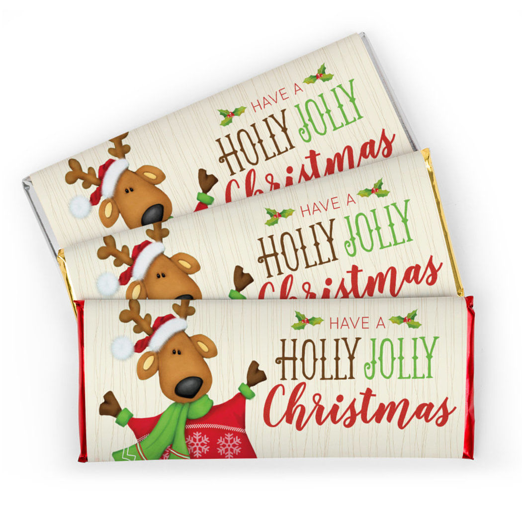 Personalized Christmas Hershey's Chocolate Bar &amp; Wrapper - JustCandy.com