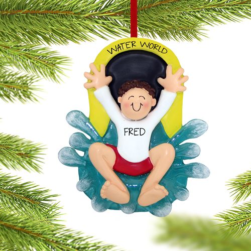 Water Slide Boy Ornament