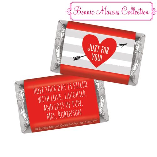 Bonnie Marcus Personalized Valentine's Day Heart and Stripes Hershey's Miniatures