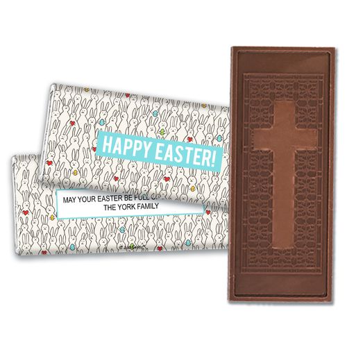 Personalized Easter Parade of Bunnies Embossed Chocolate Bars