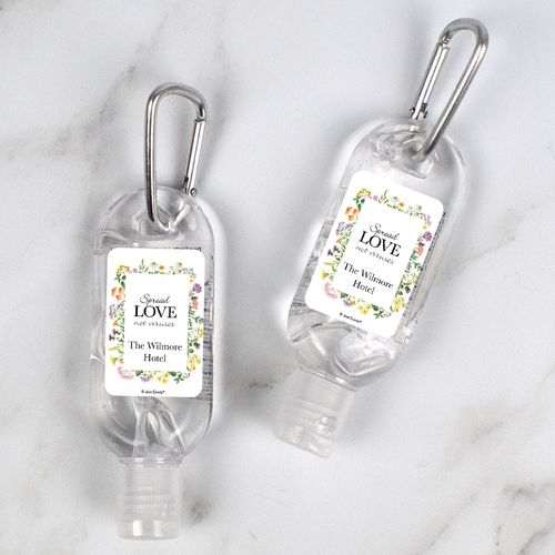Personalized Hand Sanitizer with Carabiner 1 fl. oz bottle - Floral Family