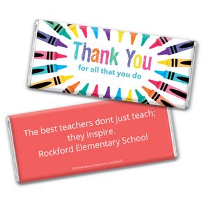 Personalized Teacher Appreciation Colorful Thank You Chocolate Bar Wrappers