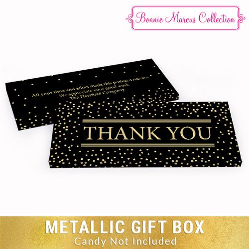Deluxe Personalized Thank You Gold Dots Metallic Candy Bar Cover
