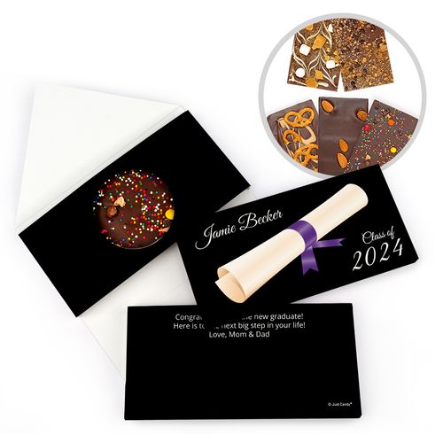 Personalized Graduation Diploma Gourmet Infused Belgian Chocolate Bars (3.5oz)