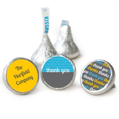 Personalized Hershey's Kisses Candy - Brilliance Thank You Stickers Assembled Kisses