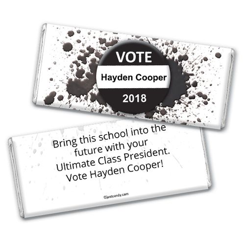 School Election Campaign Personalized Chocolate Bar Vote For Me Pin