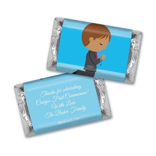 Communion Personalized Hershey's Miniatures Boy in Prayer