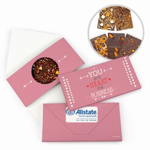 Personalized Valentine's Day Heart of Our Business Gourmet Infused Belgian Chocolate Bars (3.5oz)