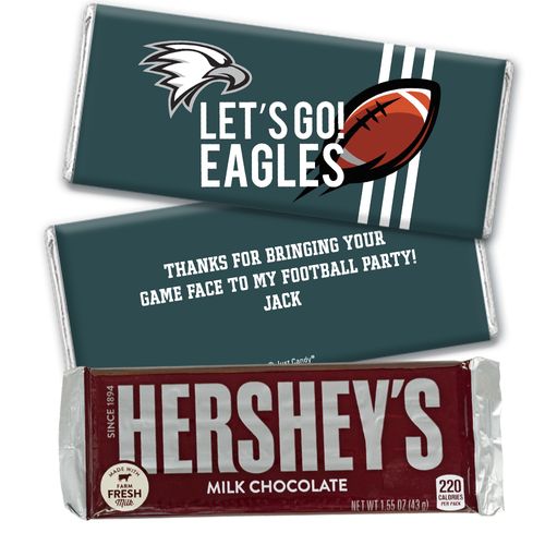 Personalized Eagles Football Party Hershey's Hershey's Milk Chocolate Bar & Wrapper