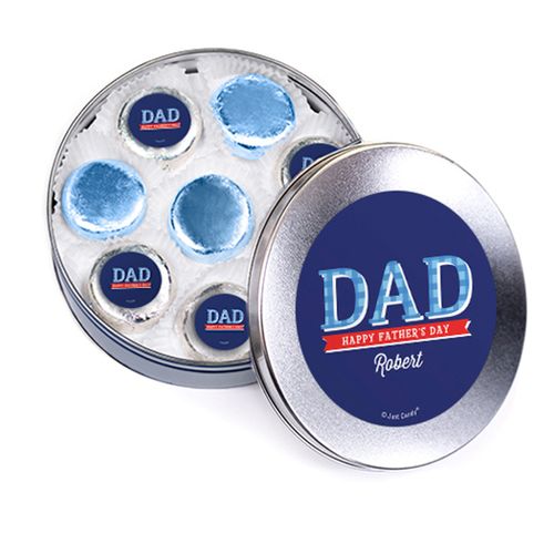 Bonnie Marcus Collection Personalized Father's Day Silver Tin with 16 Chocolate Covered Oreo Cookies
