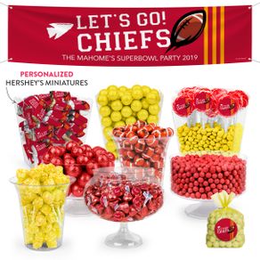 Personalized Chiefs Football Party Deluxe Candy Buffet