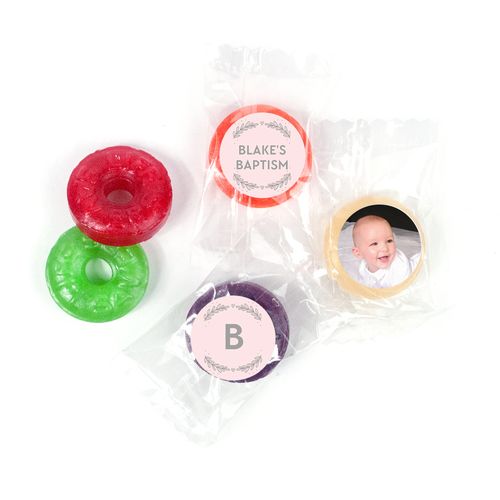 Personalized Bonnie Marcus Baptism Filigree and Heart LifeSavers 5 Flavor Hard Candy (300 Pack)