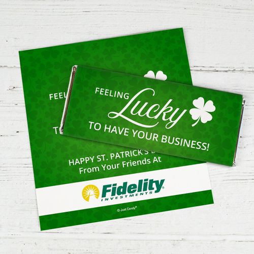 Personalized St. Patrick's Day Feeling Lucky Add Your Logo Chocolate Bar Wrappers
