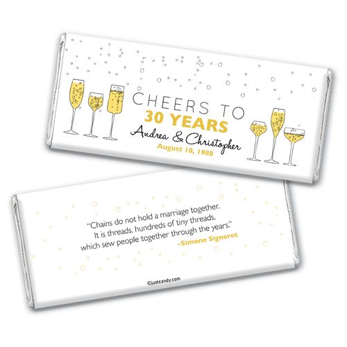 Personalized Wedding Anniversary Cheers To Love Hershey's Chocolate Bar & Wrapper