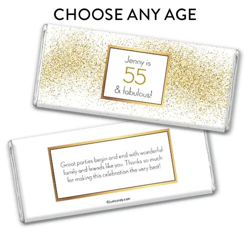 Personalized Birthday Glimmering Gold Hershey's Milk Chocolate Bar