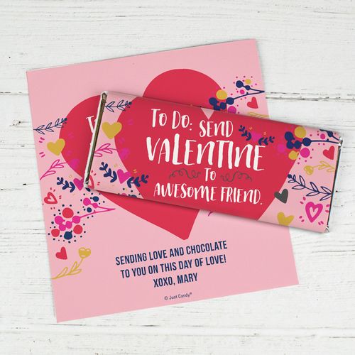 Personalized Valentine's Day Valentine to an Awesome Friend Chocolate Bar Wrapper Only