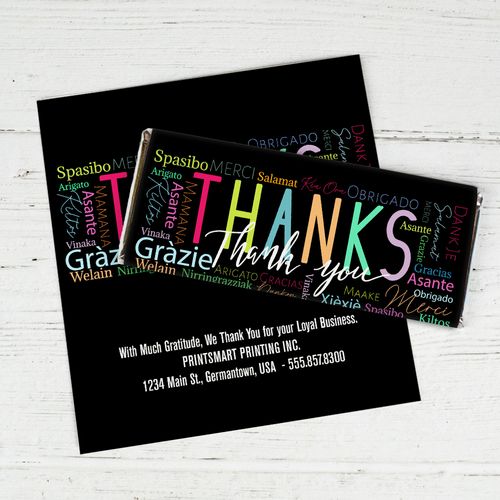 Personalized Thanks Language It's Crunch Time Chocolate Bar Wrappers Only
