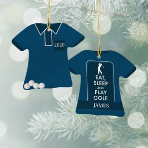 Eat Sleep Play Golf Polo Ornament