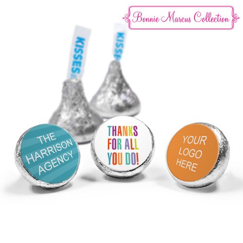 Personalized Business Thank you Stripes Hershey's Kisses