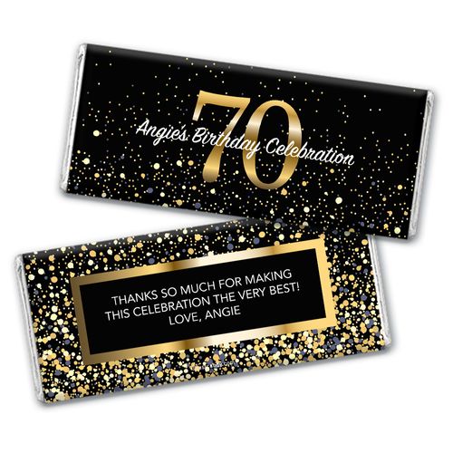 Personalized Milestone Elegant Birthday Bash 70 Hershey's Milk Chocolate Bar & Wrapper