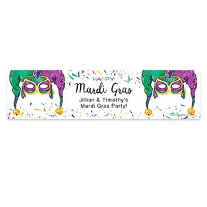 Personalized Mardi Gras Jammin' Jester 5 Ft. Banner