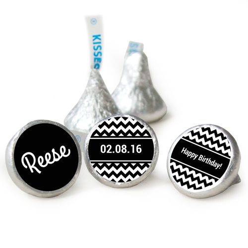 Birthday Stickers ZigZag Personalized Kisses Candy Assembled Kisses