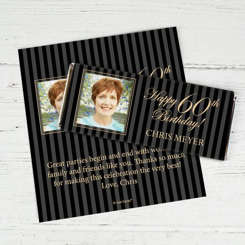 Milestones Personalized Chocolate Bar 60th Birthday Wrappers