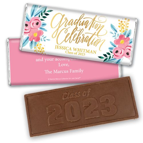 Personalized Bonnie Marcus Classic Floral Graduation Chocolate Bar & Wrapper